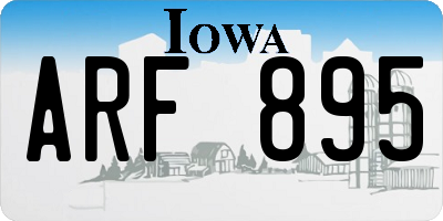 IA license plate ARF895