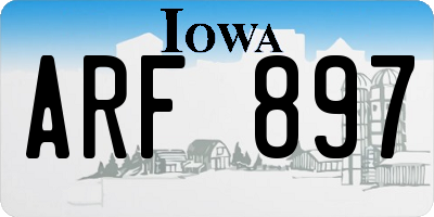 IA license plate ARF897