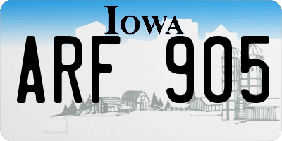 IA license plate ARF905