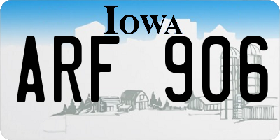 IA license plate ARF906