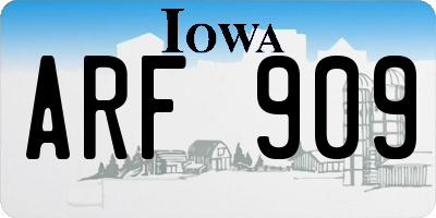 IA license plate ARF909