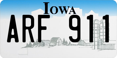 IA license plate ARF911