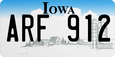 IA license plate ARF912