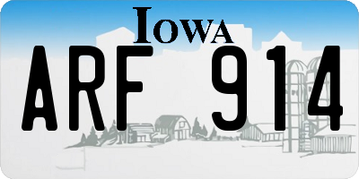 IA license plate ARF914