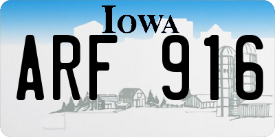 IA license plate ARF916