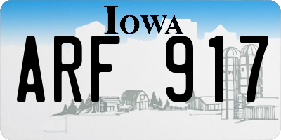 IA license plate ARF917