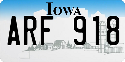 IA license plate ARF918