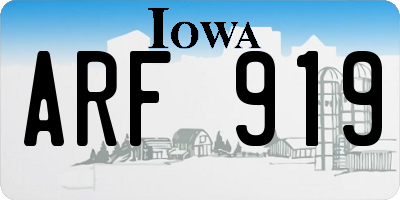 IA license plate ARF919