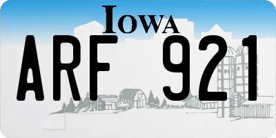 IA license plate ARF921