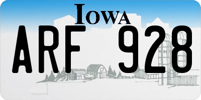 IA license plate ARF928