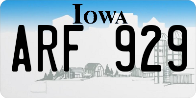IA license plate ARF929