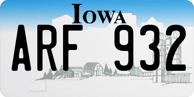 IA license plate ARF932