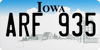IA license plate ARF935