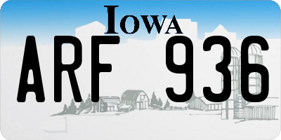 IA license plate ARF936