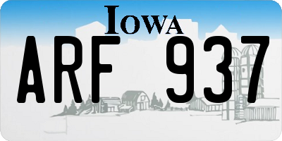 IA license plate ARF937