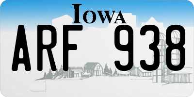 IA license plate ARF938