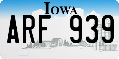 IA license plate ARF939