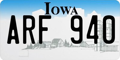 IA license plate ARF940