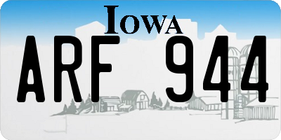 IA license plate ARF944
