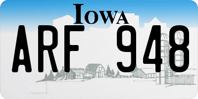 IA license plate ARF948