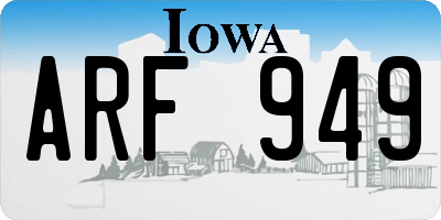 IA license plate ARF949