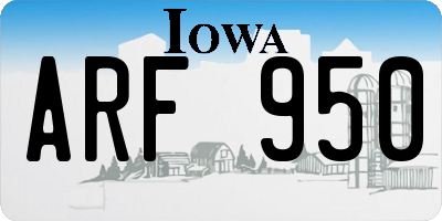 IA license plate ARF950