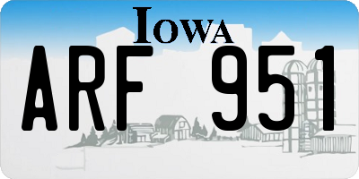 IA license plate ARF951