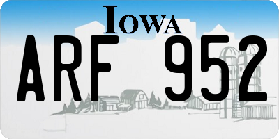 IA license plate ARF952