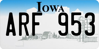 IA license plate ARF953