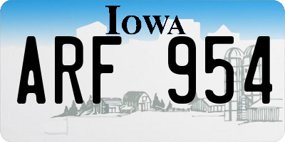 IA license plate ARF954