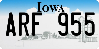 IA license plate ARF955