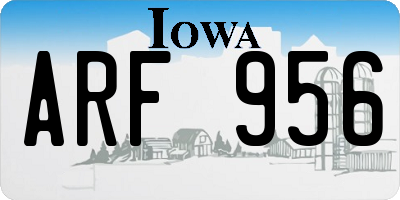 IA license plate ARF956