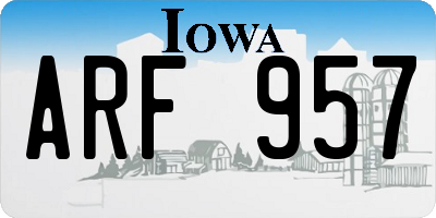 IA license plate ARF957