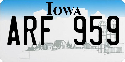 IA license plate ARF959