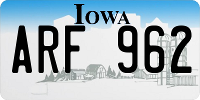 IA license plate ARF962