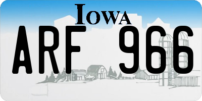 IA license plate ARF966