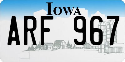 IA license plate ARF967