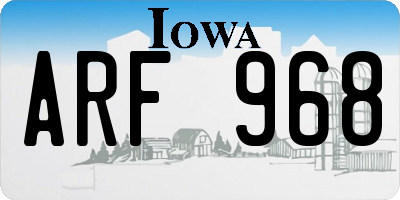 IA license plate ARF968