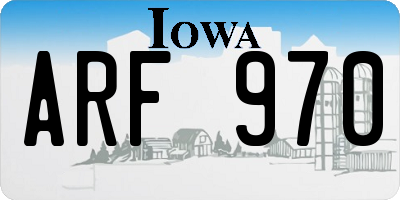 IA license plate ARF970