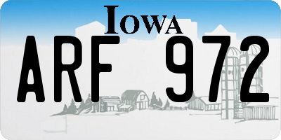IA license plate ARF972