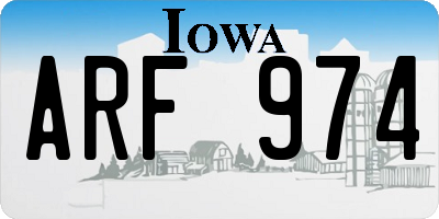 IA license plate ARF974