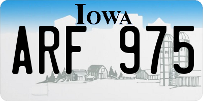 IA license plate ARF975