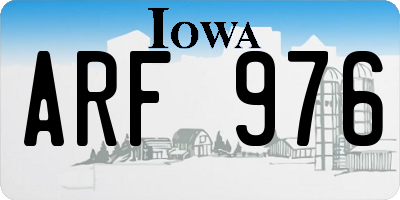 IA license plate ARF976
