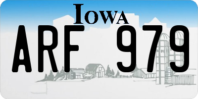 IA license plate ARF979