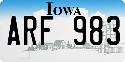 IA license plate ARF983
