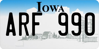 IA license plate ARF990