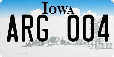 IA license plate ARG004