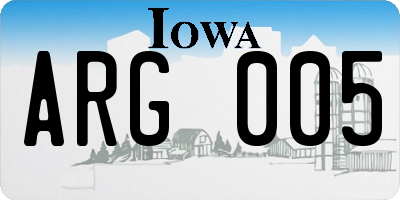 IA license plate ARG005