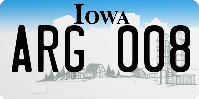 IA license plate ARG008