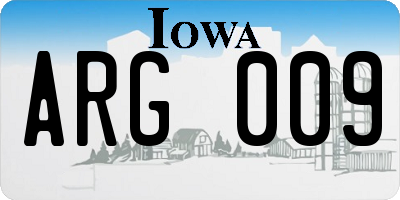 IA license plate ARG009